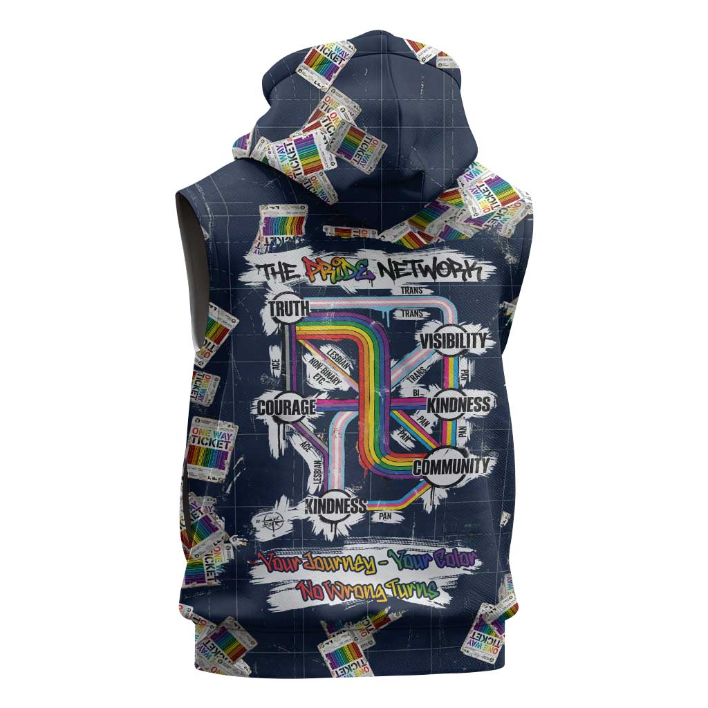 One Way Ticket Sleeveless Hoodie Your Journey, Your Path, No Wrong Turns