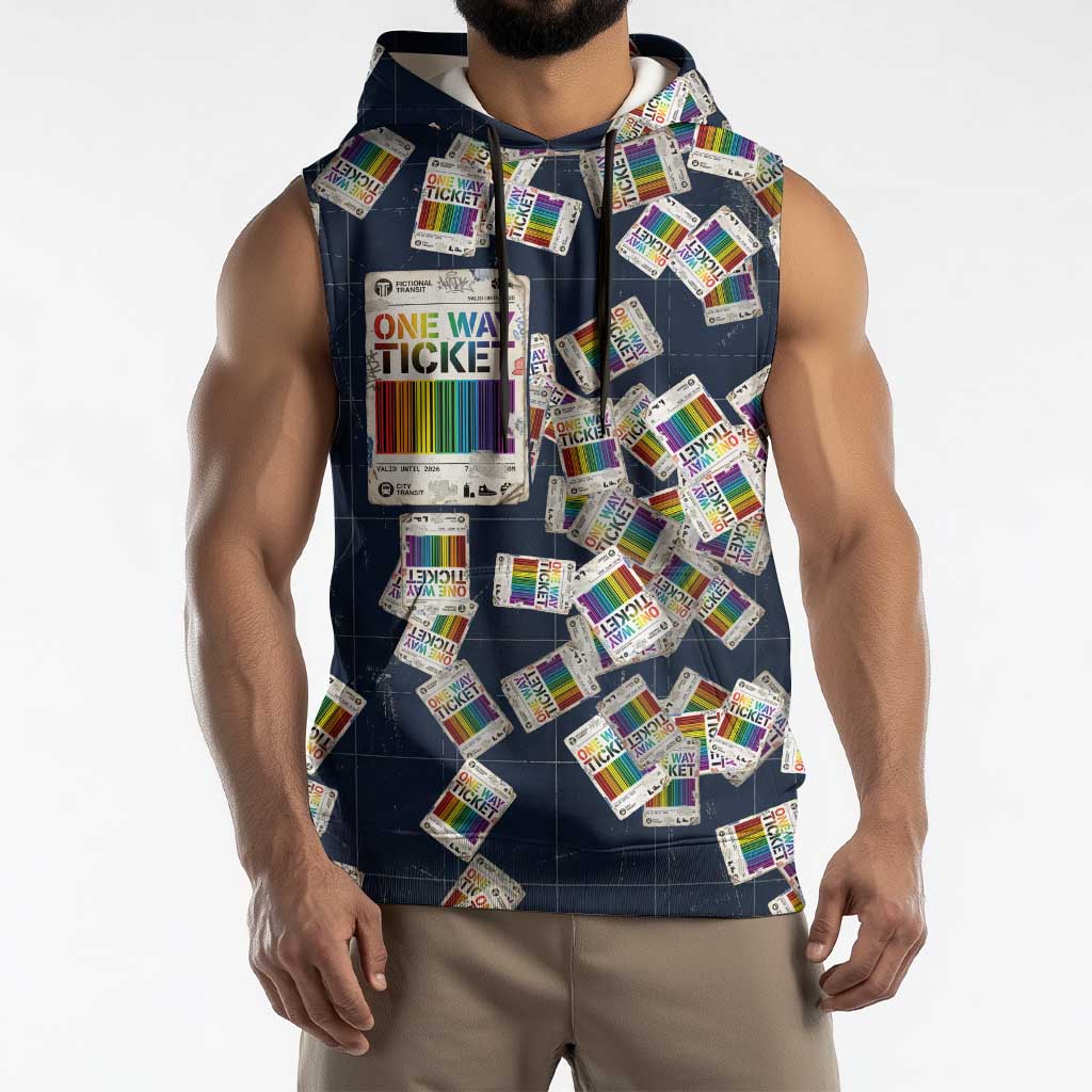 One Way Ticket Sleeveless Hoodie Your Journey, Your Path, No Wrong Turns