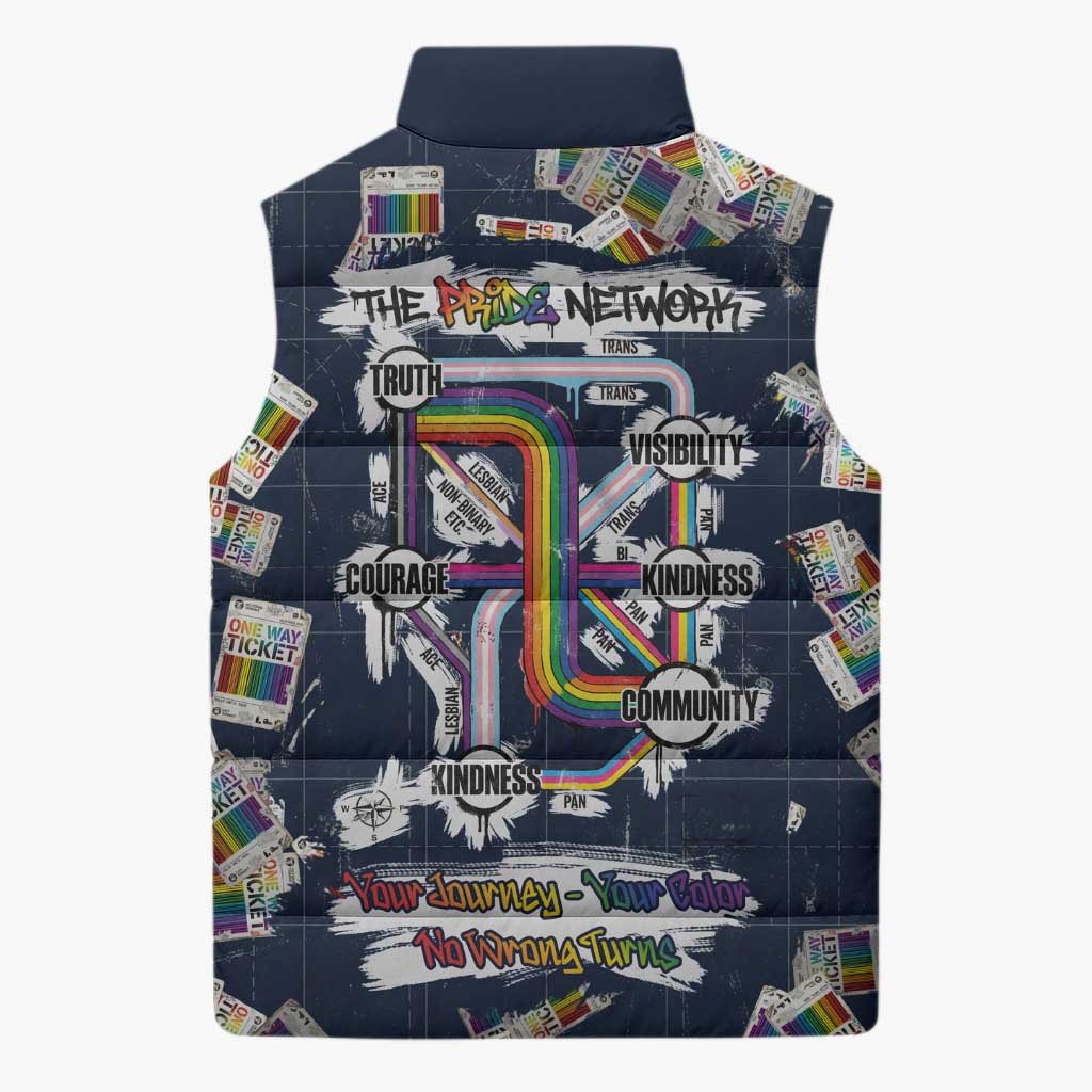One Way Ticket Sleeveless Puffer Jacket Your Journey, Your Path, No Wrong Turns