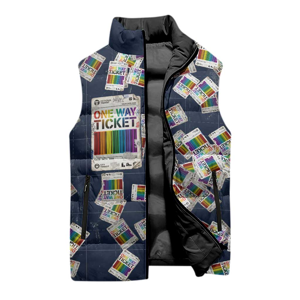 One Way Ticket Sleeveless Puffer Jacket Your Journey, Your Path, No Wrong Turns