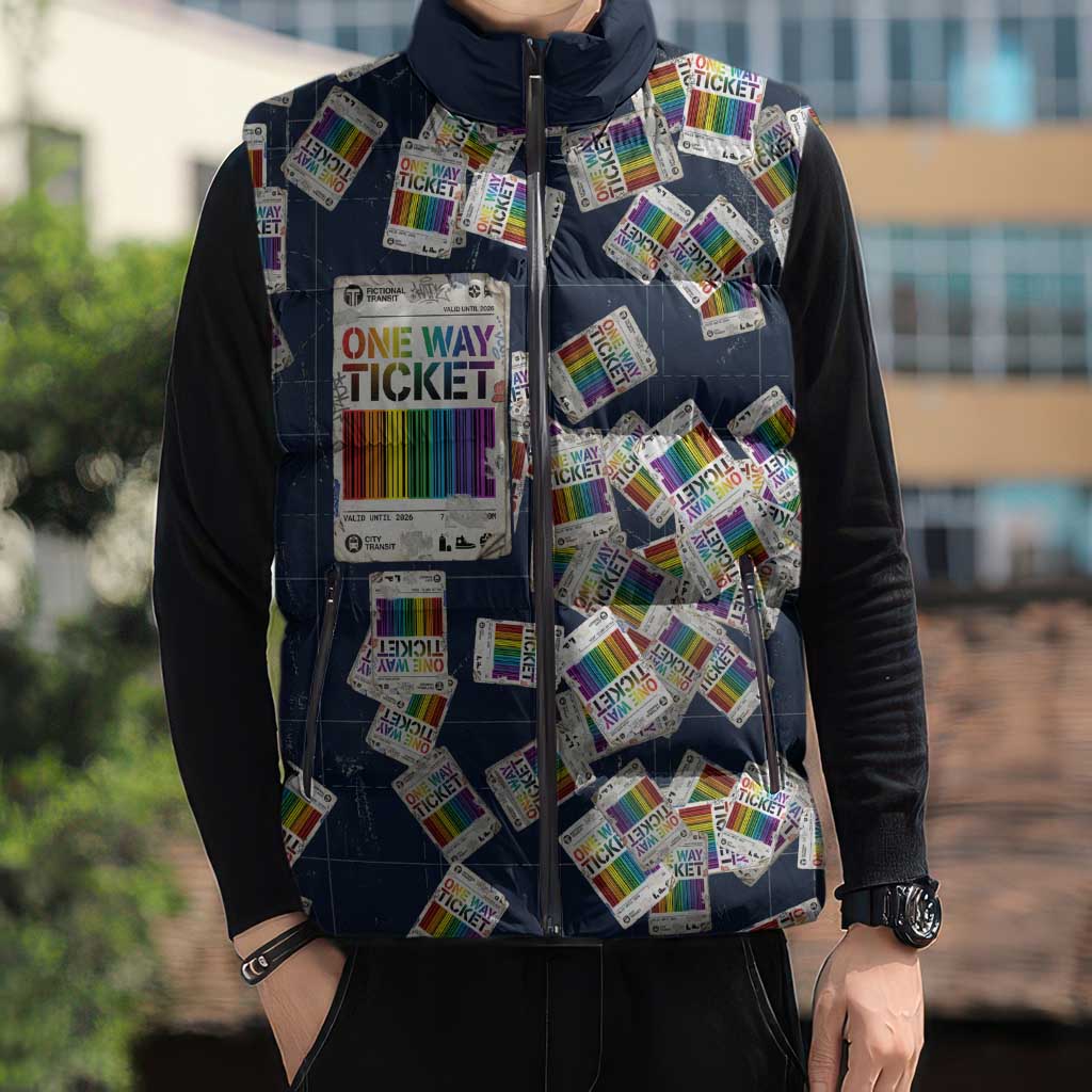 One Way Ticket Sleeveless Puffer Jacket Your Journey, Your Path, No Wrong Turns
