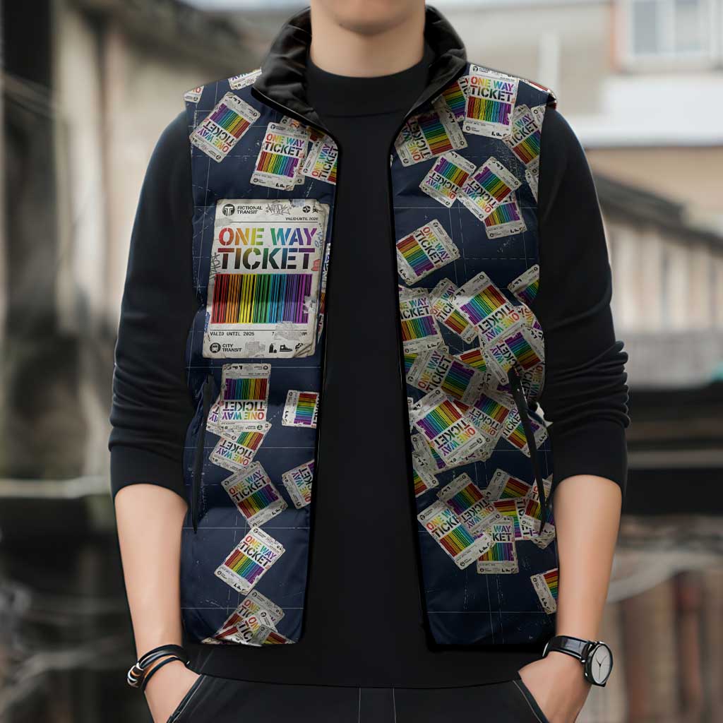 One Way Ticket Sleeveless Puffer Jacket Your Journey, Your Path, No Wrong Turns