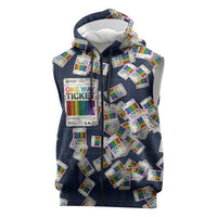 One Way Ticket Sleeveless Zip Hoodie Your Journey, Your Path, No Wrong Turns