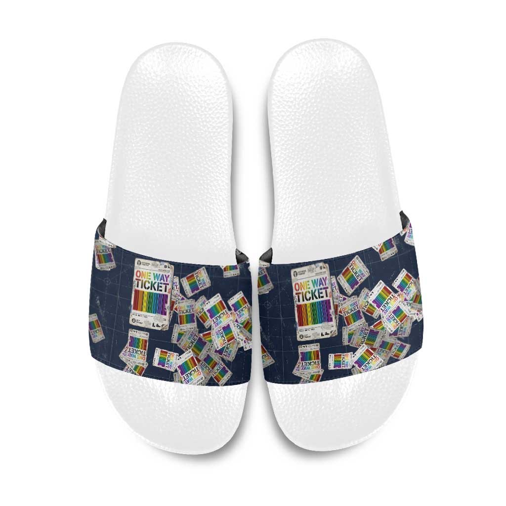 One Way Ticket Slide Sandals Your Journey, Your Path, No Wrong Turns