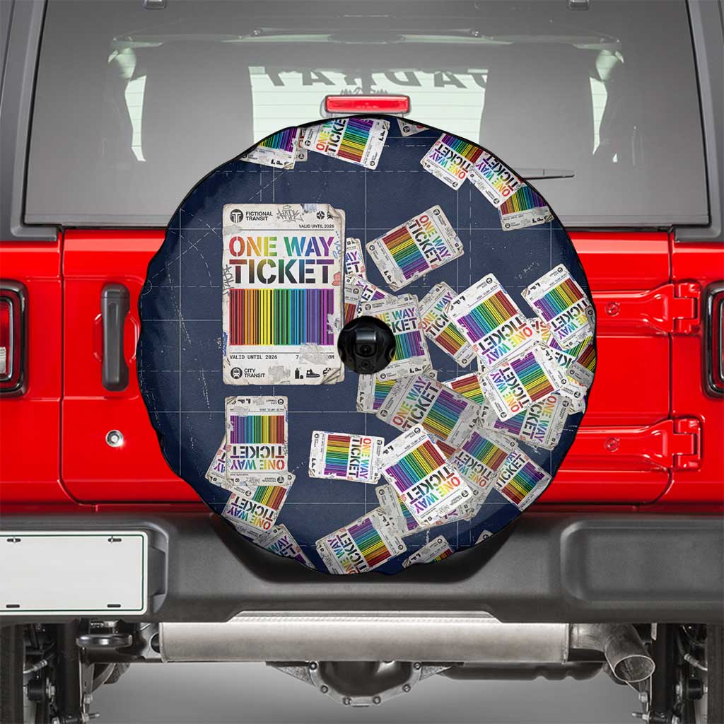 One Way Ticket Spare Tire Cover Your Journey, Your Path, No Wrong Turns