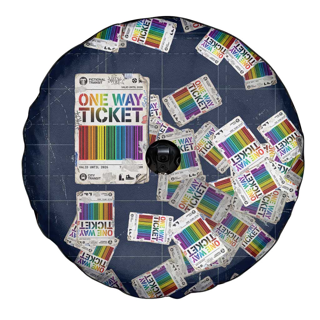 One Way Ticket Spare Tire Cover Your Journey, Your Path, No Wrong Turns