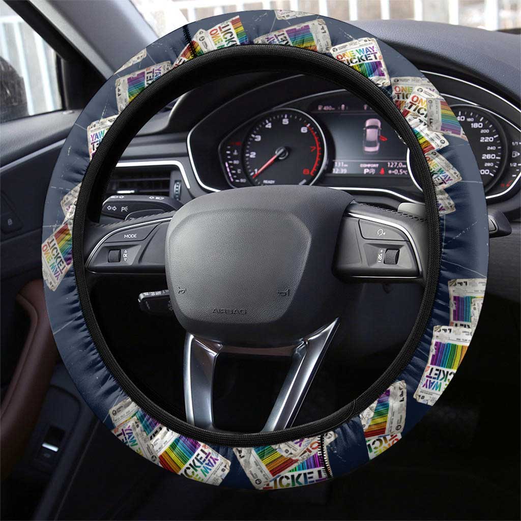 One Way Ticket Steering Wheel Cover Your Journey, Your Path, No Wrong Turns