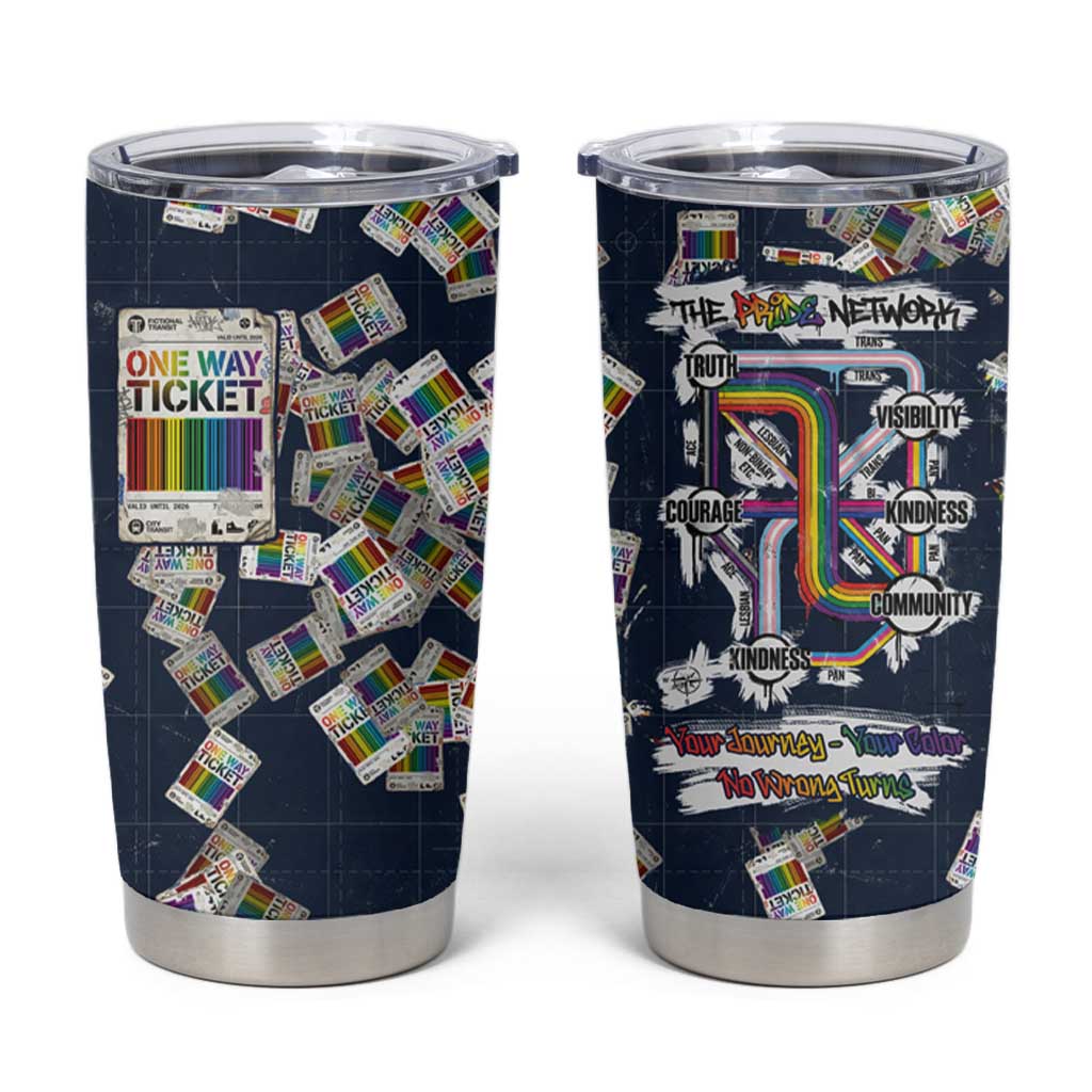 One Way Ticket Tumbler Cup Your Journey, Your Path, No Wrong Turns