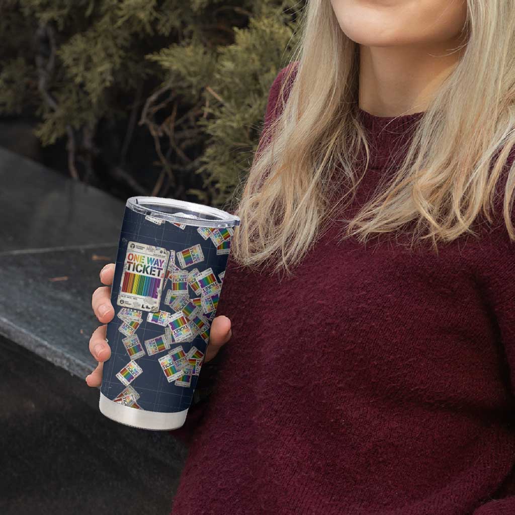 One Way Ticket Tumbler Cup Your Journey, Your Path, No Wrong Turns