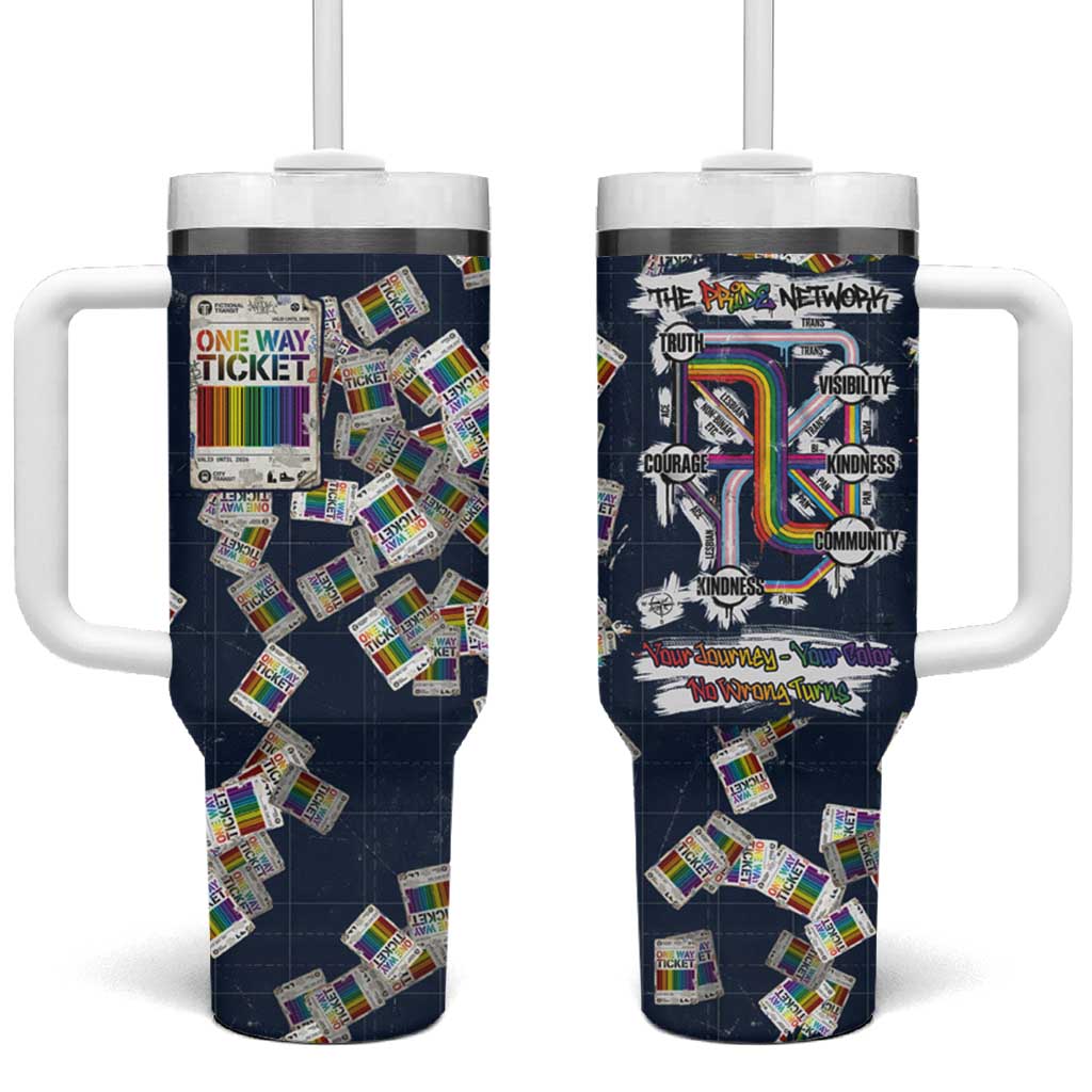 One Way Ticket Tumbler With Handle Your Journey, Your Path, No Wrong Turns