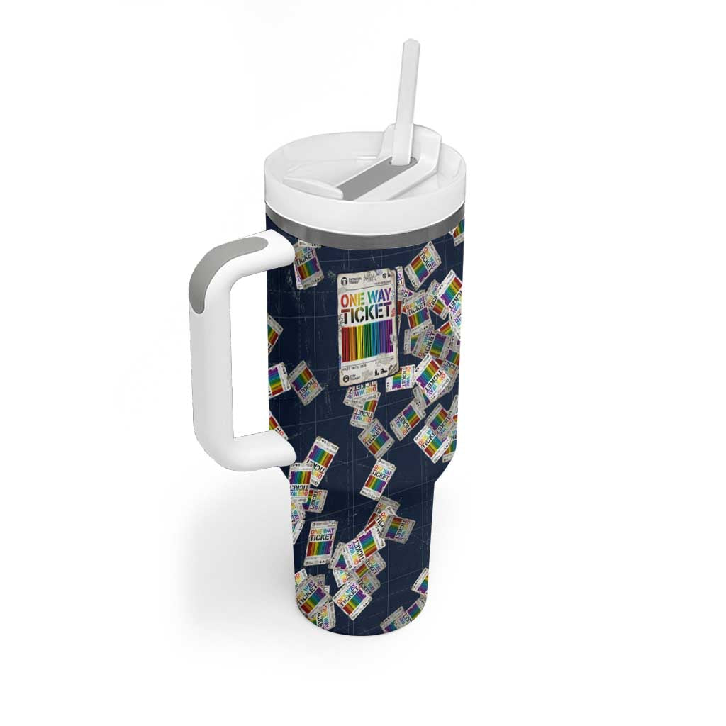 One Way Ticket Tumbler With Handle Your Journey, Your Path, No Wrong Turns