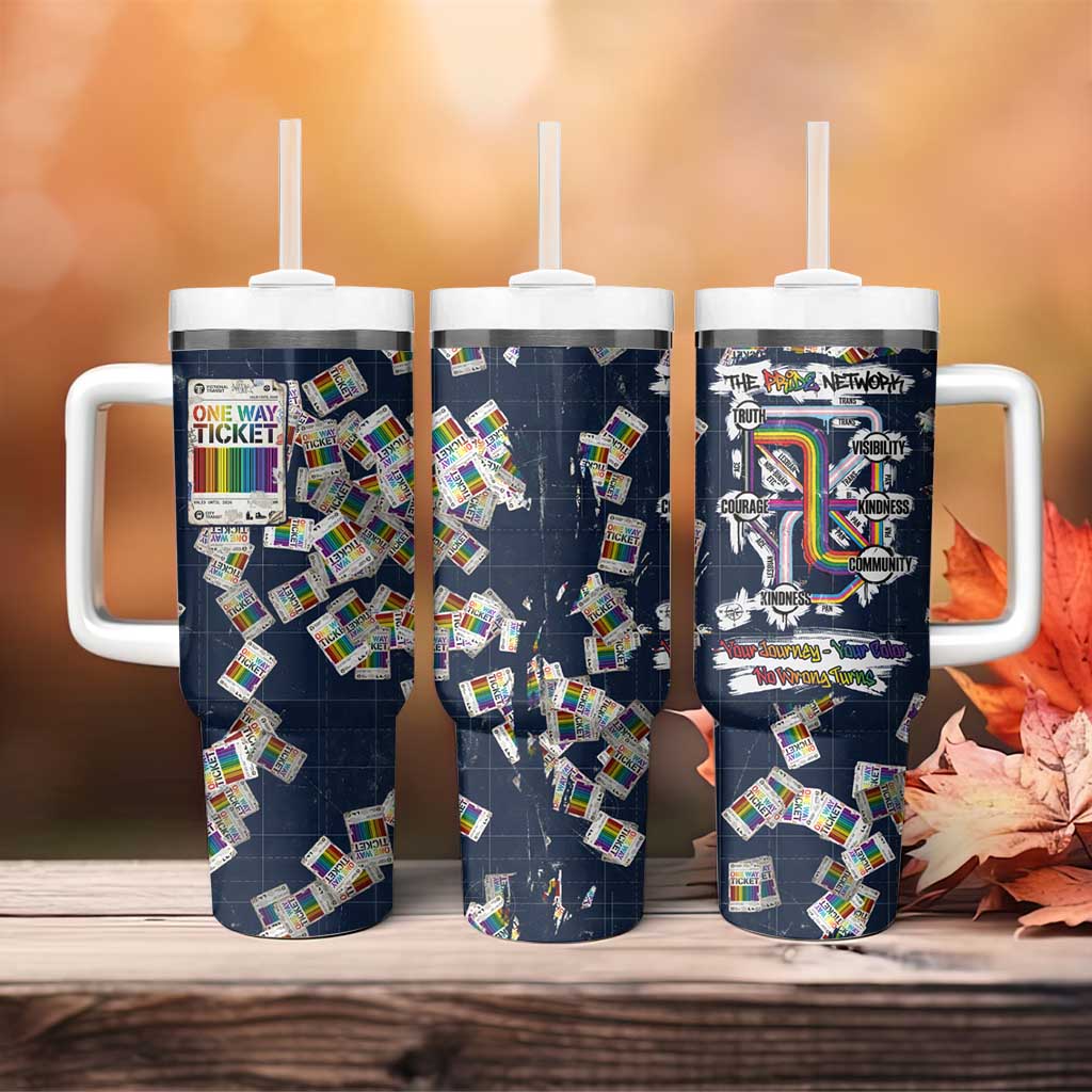 One Way Ticket Tumbler With Handle Your Journey, Your Path, No Wrong Turns