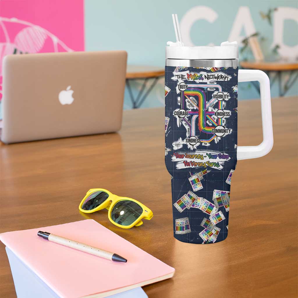 One Way Ticket Tumbler With Handle Your Journey, Your Path, No Wrong Turns