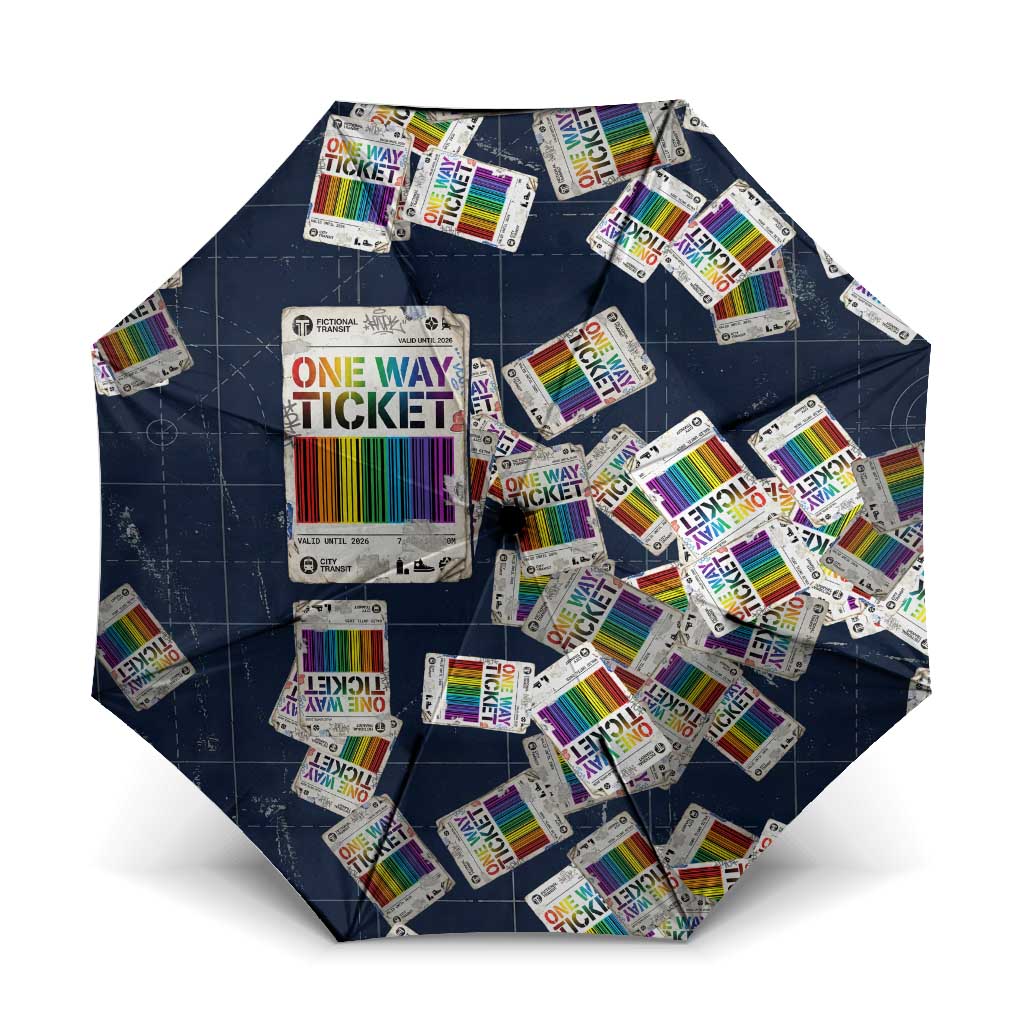 One Way Ticket Umbrella Your Journey, Your Path, No Wrong Turns