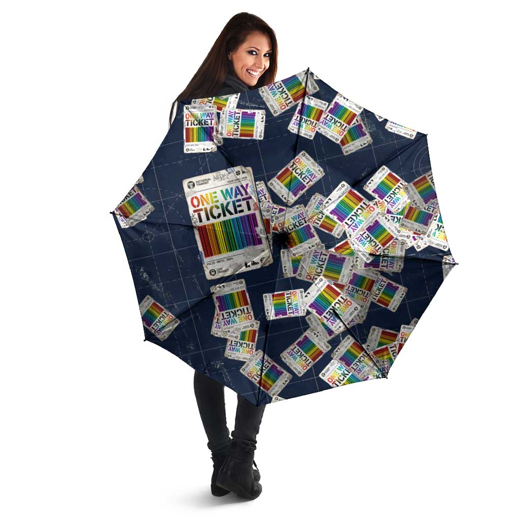 One Way Ticket Umbrella Your Journey, Your Path, No Wrong Turns