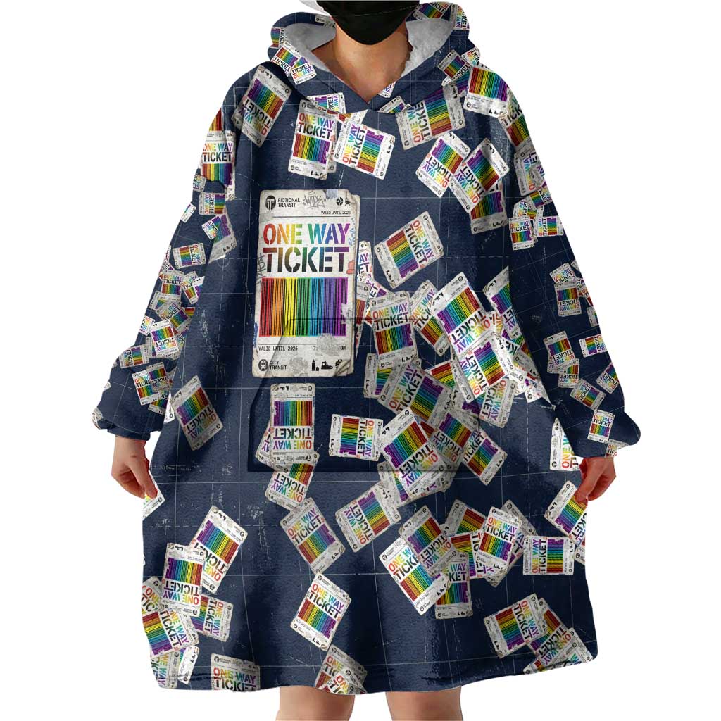 One Way Ticket Wearable Blanket Hoodie Your Journey, Your Path, No Wrong Turns