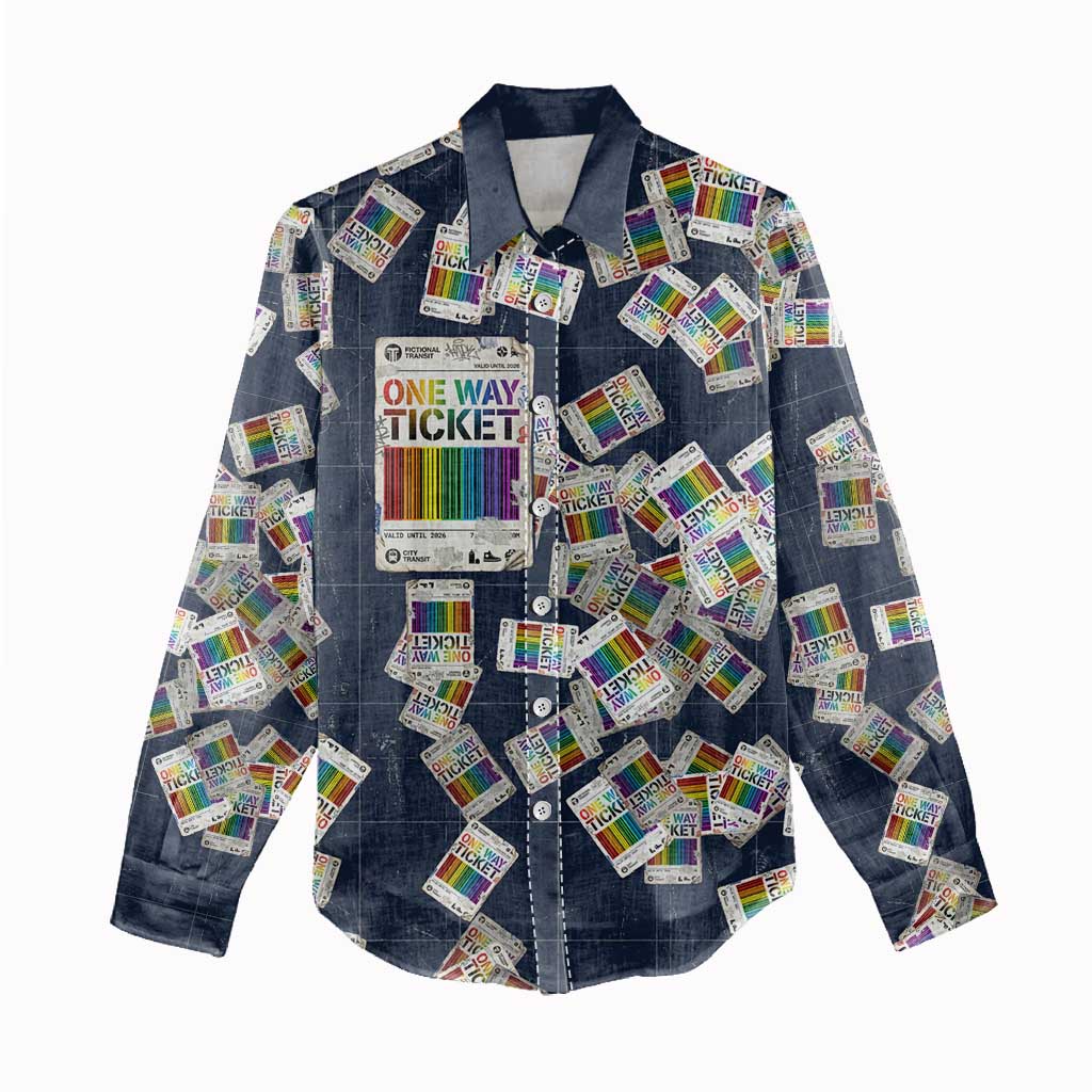 One Way Ticket Women Casual Shirt Your Journey, Your Path, No Wrong Turns