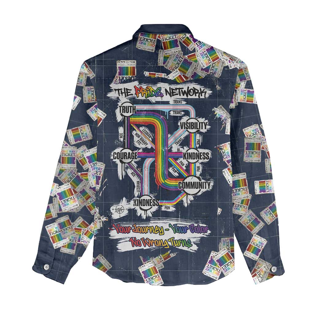 One Way Ticket Women Casual Shirt Your Journey, Your Path, No Wrong Turns