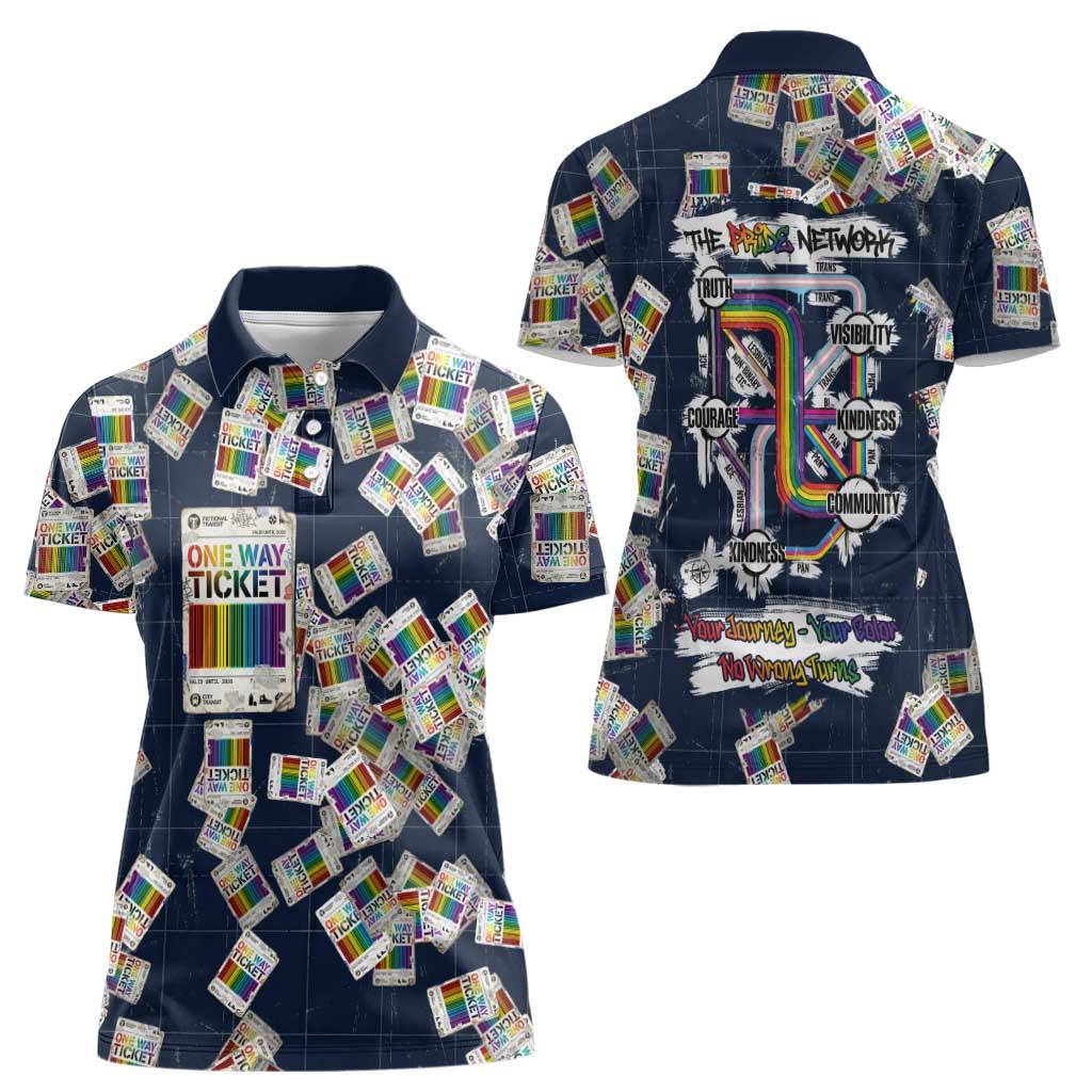 One Way Ticket Women Polo Shirt Your Journey, Your Path, No Wrong Turns