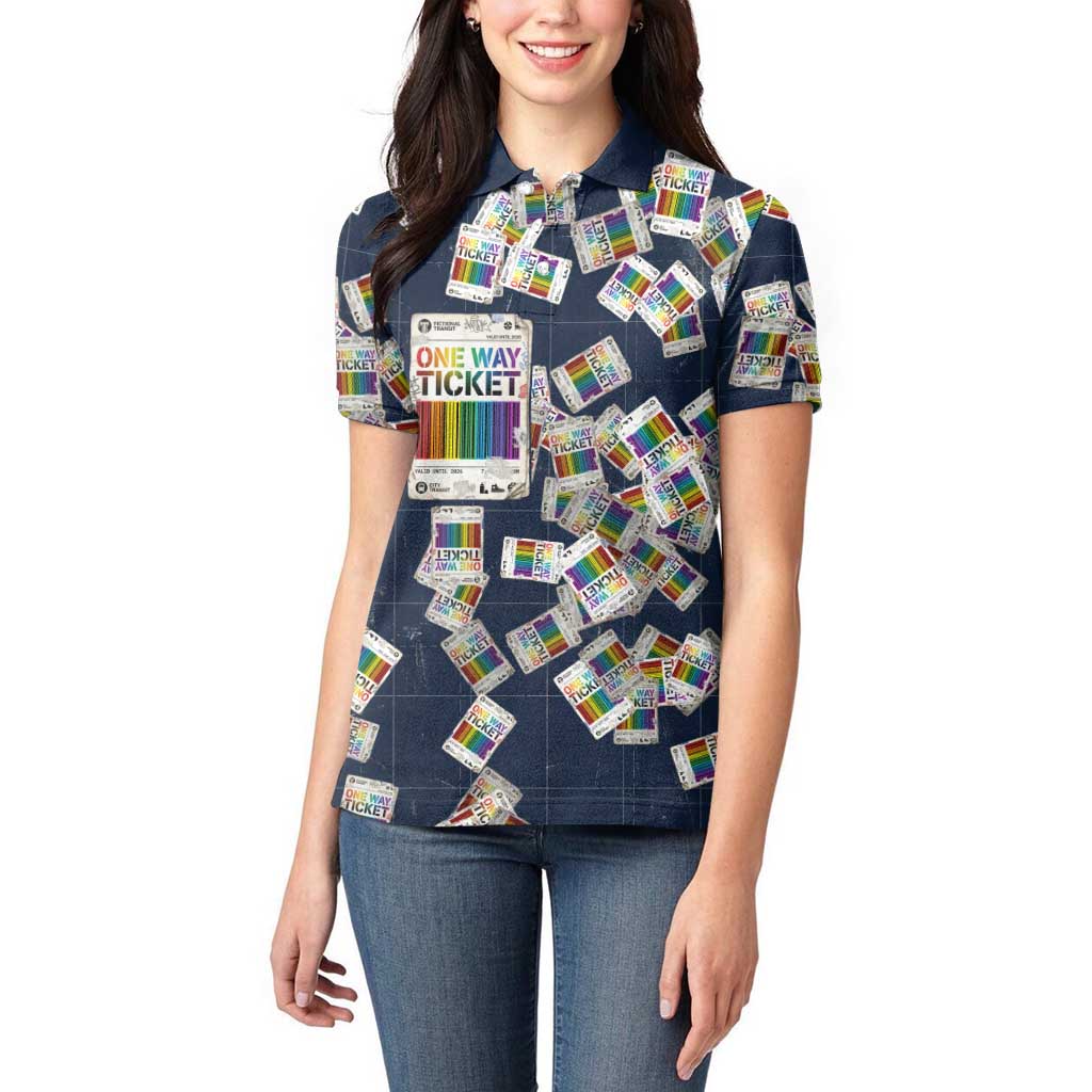 One Way Ticket Women Polo Shirt Your Journey, Your Path, No Wrong Turns
