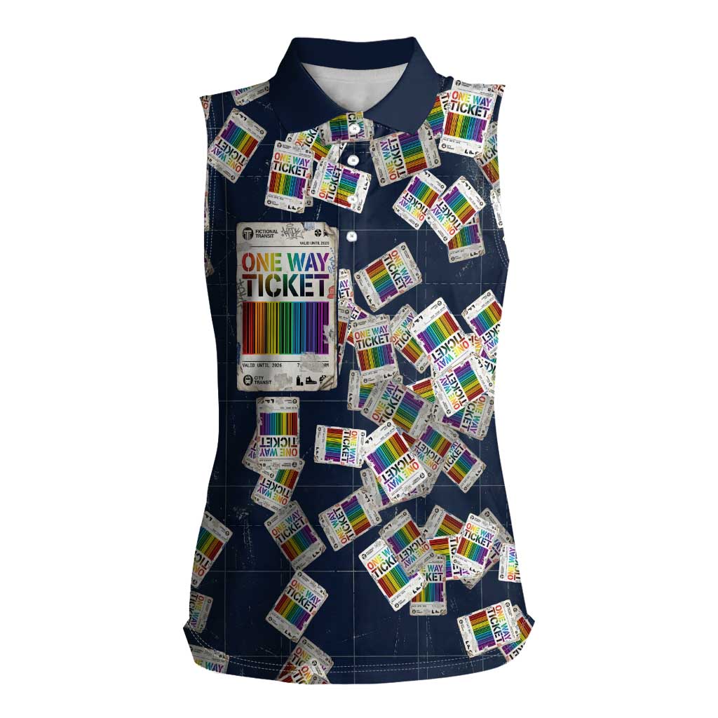 One Way Ticket Women Sleeveless Polo Shirt Your Journey, Your Path, No Wrong Turns