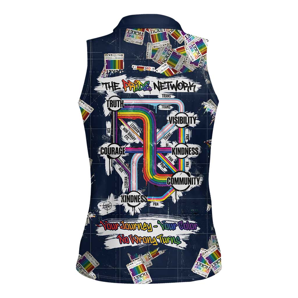One Way Ticket Women Sleeveless Polo Shirt Your Journey, Your Path, No Wrong Turns