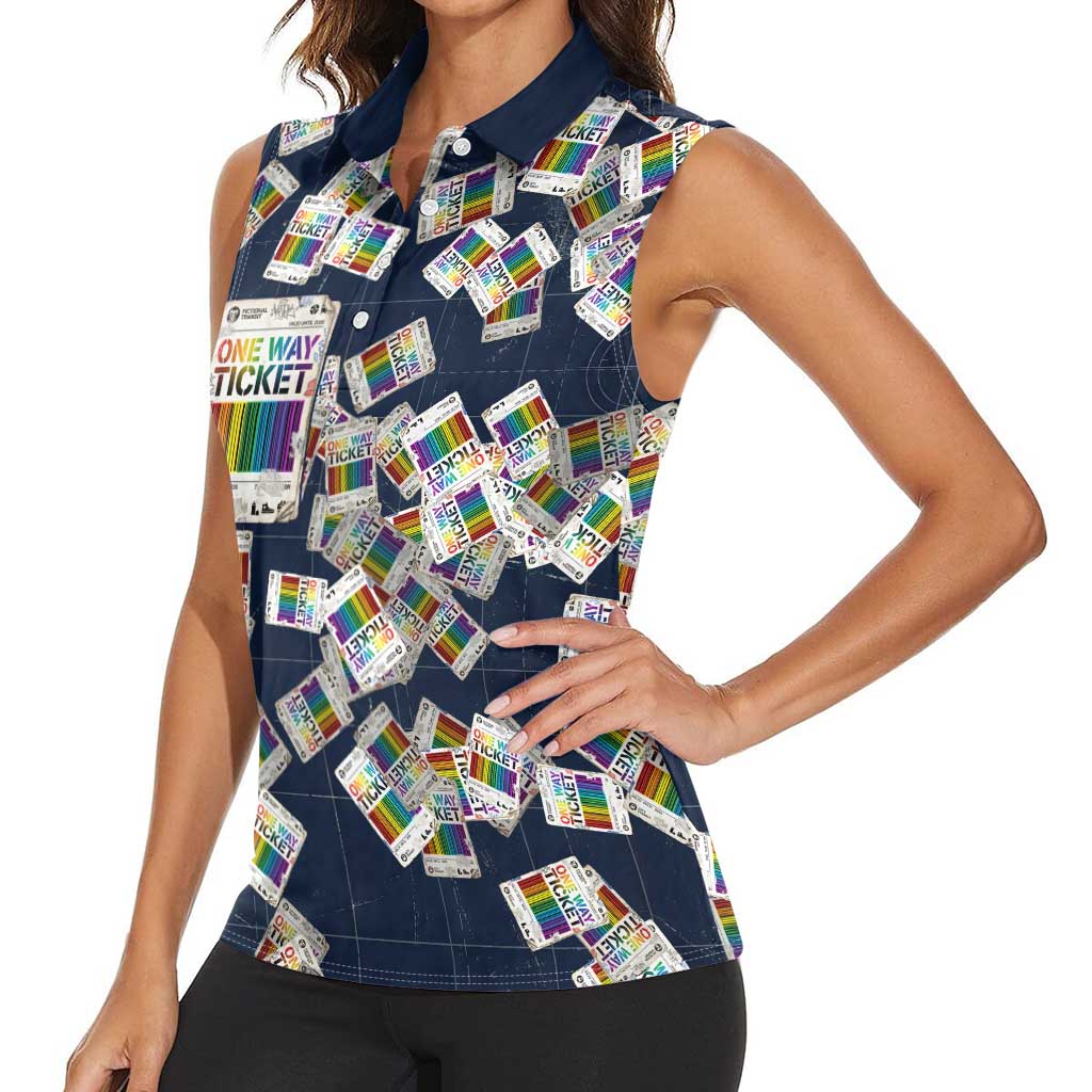 One Way Ticket Women Sleeveless Polo Shirt Your Journey, Your Path, No Wrong Turns