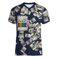 One Way Ticket Women V-Neck T-Shirt Your Journey, Your Path, No Wrong Turns