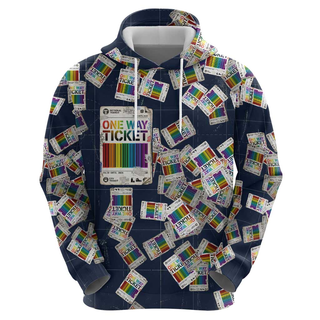One Way Ticket Zip Hoodie Your Journey, Your Path, No Wrong Turns