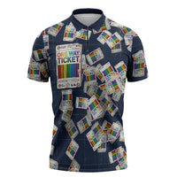 One Way Ticket Zipper Polo Shirt Your Journey, Your Path, No Wrong Turns