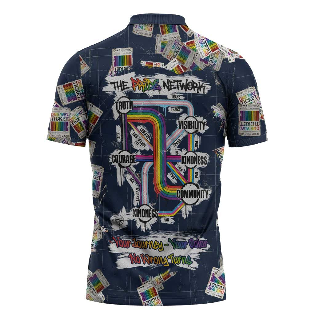 One Way Ticket Zipper Polo Shirt Your Journey, Your Path, No Wrong Turns