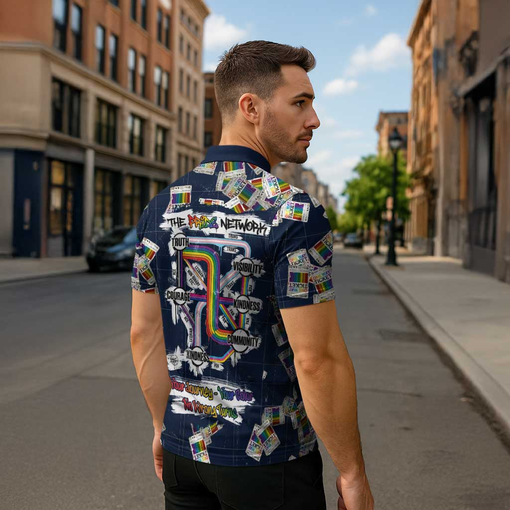 One Way Ticket Zipper Polo Shirt Your Journey, Your Path, No Wrong Turns