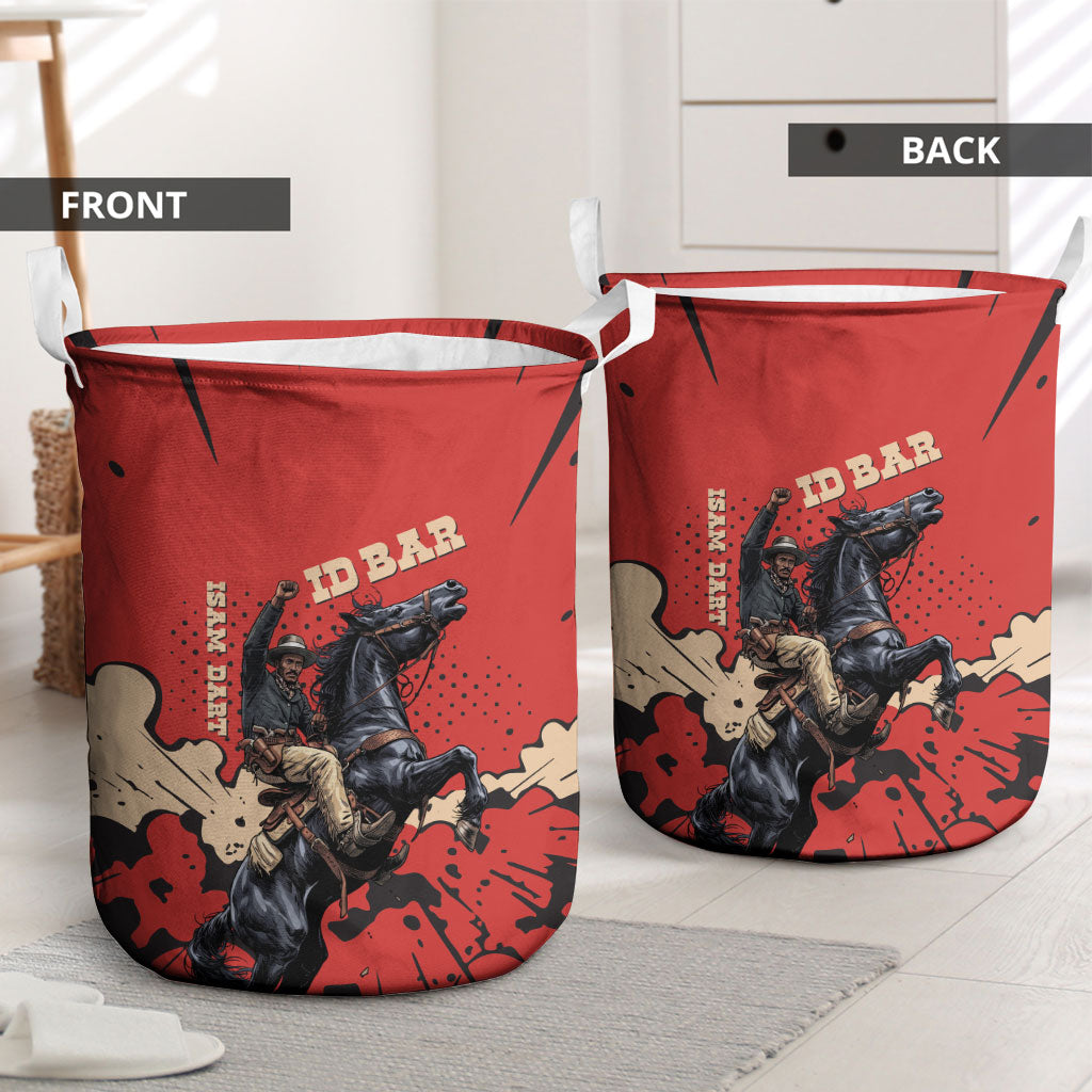 Isom Dart Black Cowboy Laundry Basket Wild West Outlaw Vintage Comic Art