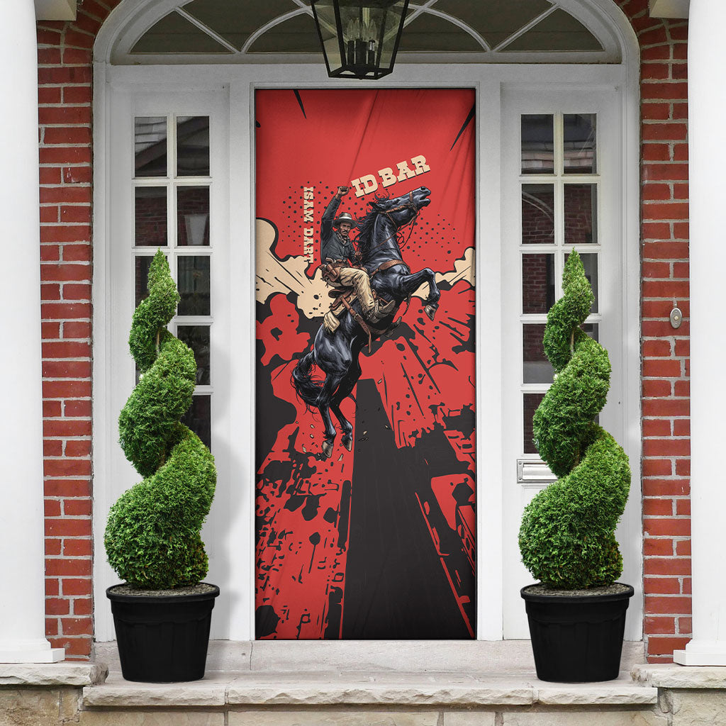 Isom Dart Black Cowboy Door Cover Wild West Outlaw Vintage Comic Art