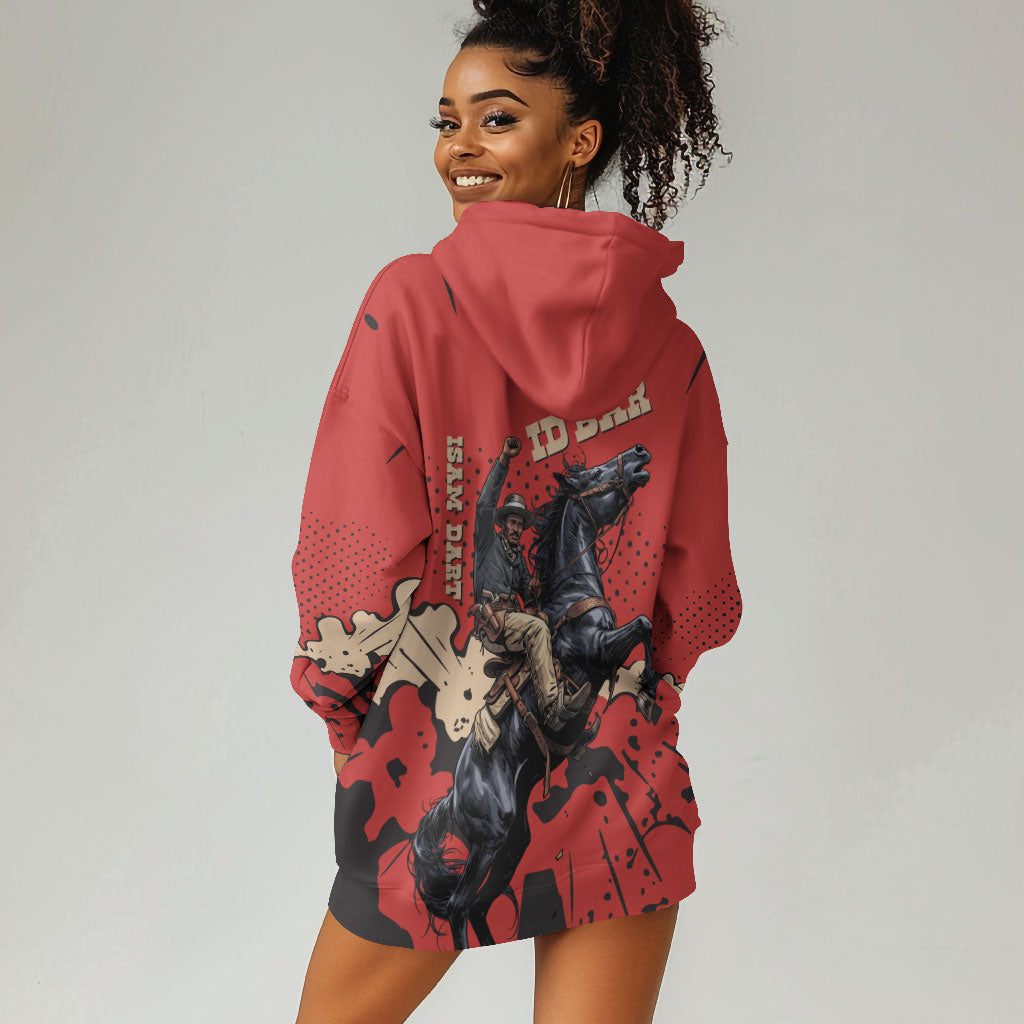 Isom Dart Black Cowboy Hoodie Dress Wild West Outlaw Vintage Comic Art