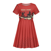 Isom Dart Black Cowboy Kid Short Sleeve Dress Wild West Outlaw Vintage Comic Art