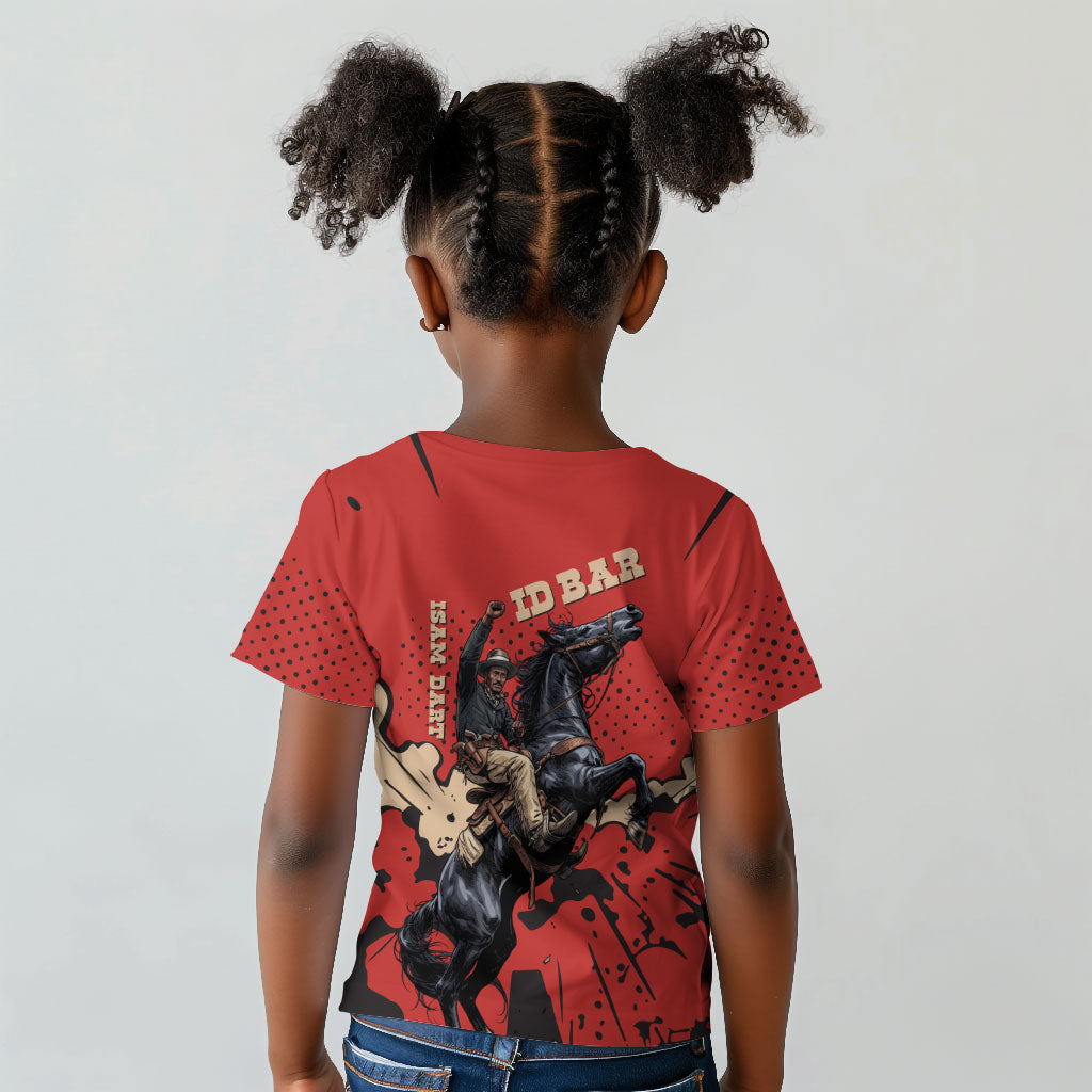 Isom Dart Black Cowboy Kid T shirt Wild West Outlaw Vintage Comic Art
