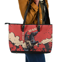 Isom Dart Black Cowboy Leather Tote Bag Wild West Outlaw Vintage Comic Art