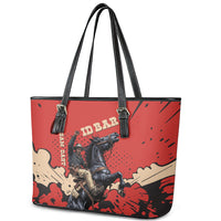 Isom Dart Black Cowboy Leather Tote Bag Wild West Outlaw Vintage Comic Art