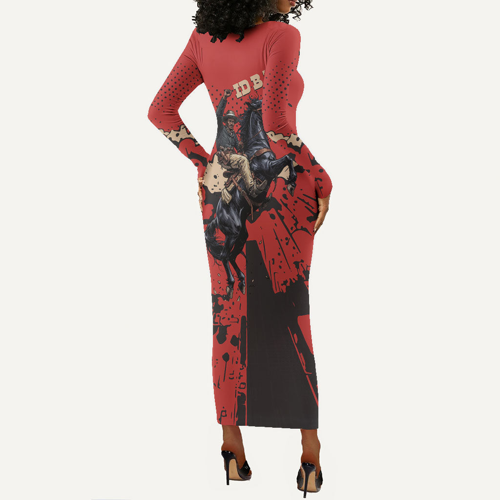 outlaw long sleeve dress Isom Dart Black Cowboy Long Sleeve Bodycon Dress Wild West Outlaw Vintage  Comic Art