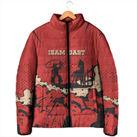 Isom Dart Black Cowboy Padded Jacket Wild West Outlaw Vintage Comic Art