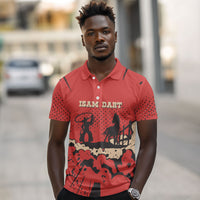 Isom Dart Black Cowboy Polo Shirt Wild West Outlaw Vintage Comic Art