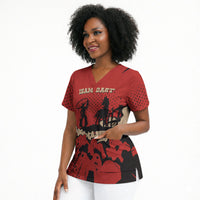 Isom Dart Black Cowboy Scrub Top Wild West Outlaw Vintage Comic Art