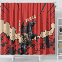Isom Dart Black Cowboy Shower Curtain Wild West Outlaw Vintage Comic Art