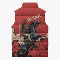 Isom Dart Black Cowboy Sleeveless Puffer Jacket Wild West Outlaw Vintage Comic Art