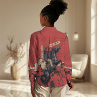 Isom Dart Black Cowboy Women Casual Shirt Wild West Outlaw Vintage Comic Art