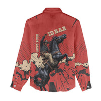 Isom Dart Black Cowboy Women Casual Shirt Wild West Outlaw Vintage Comic Art