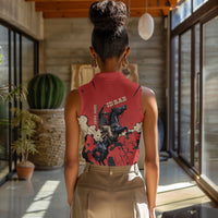 Isom Dart Black Cowboy Women Sleeveless Polo Shirt Wild West Outlaw Vintage Comic Art