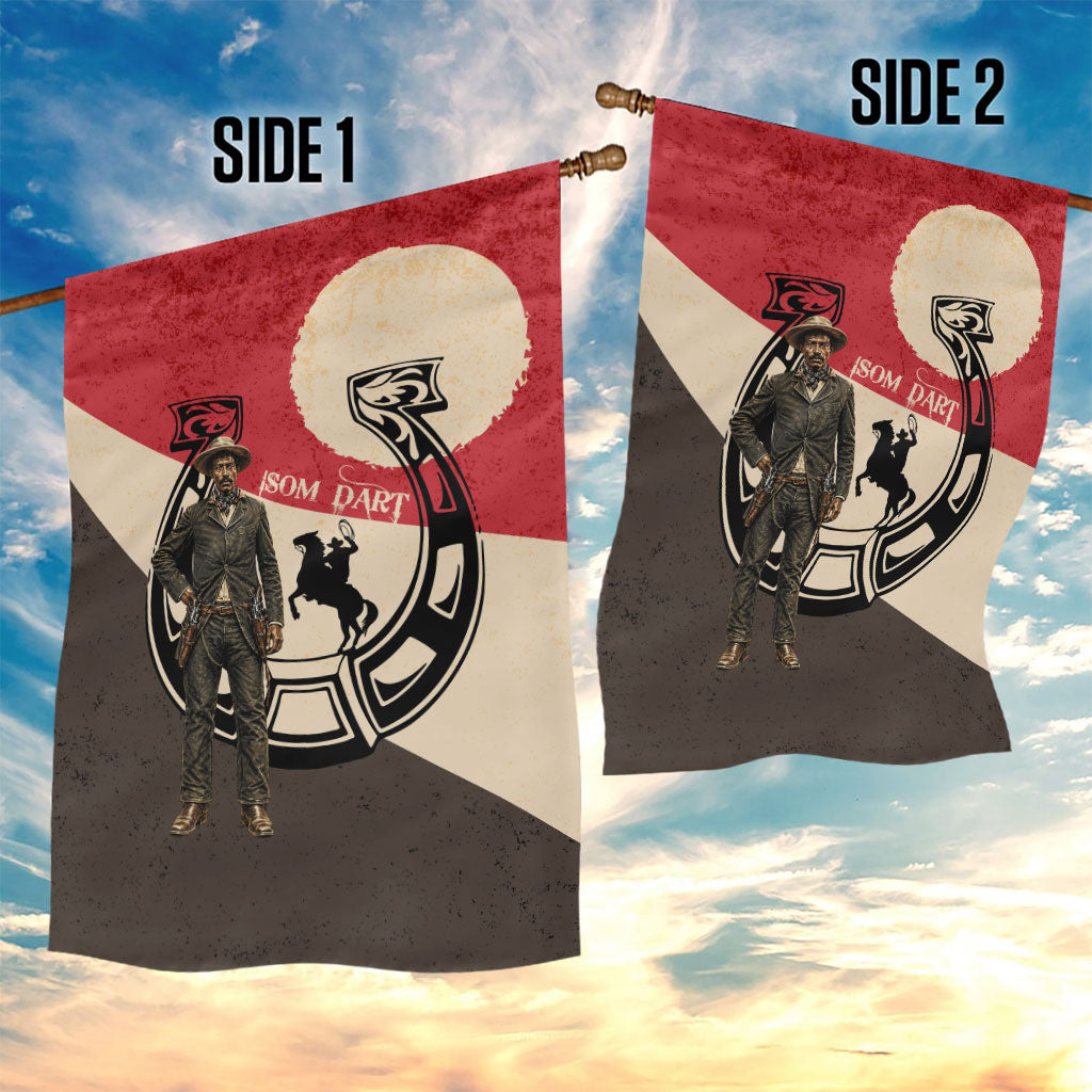 Isom Dart Legend Of The West Garden Flag Vintage Horseshoe Western