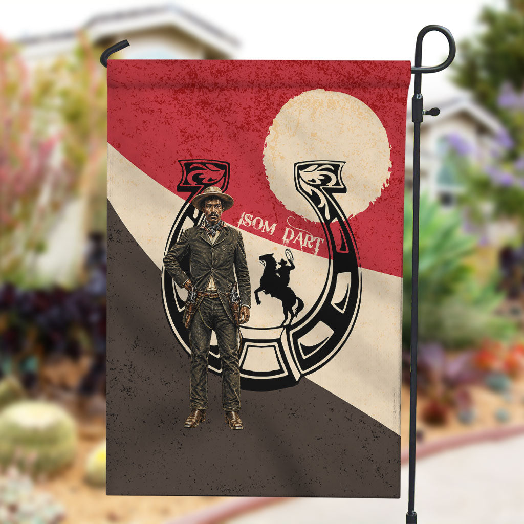 Isom Dart Legend Of The West Garden Flag Vintage Horseshoe Western